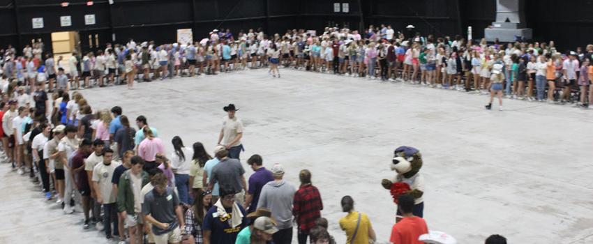 wide shot of participants before the event starts