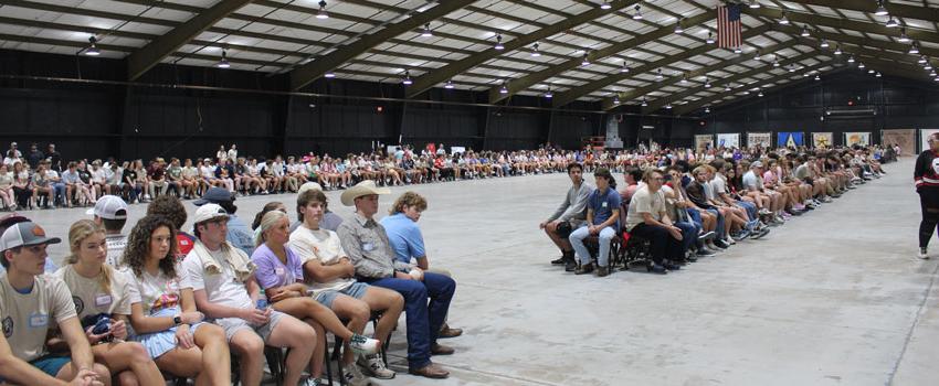 wide shot of participants before the event starts